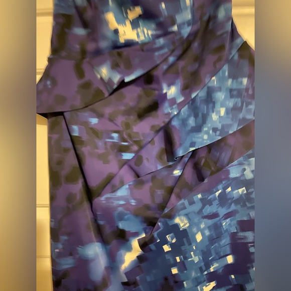 Karen Millen Blue Multi Peplum Dress size 6 - Picture 4 of 7